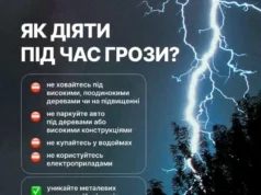 На півночі Волині оголосили жовтий рівень небезпеки через грозу