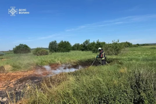 Поблизу Костюхнівки на Волині гасять пожежу торфовища