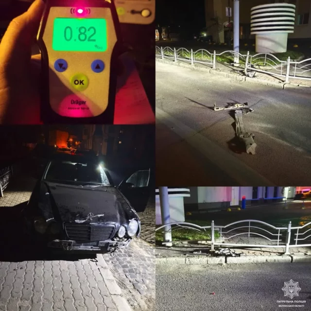 image У Луцьку нетверезий 19-річний водій в’їхав у огородження та втік з місця ДТП