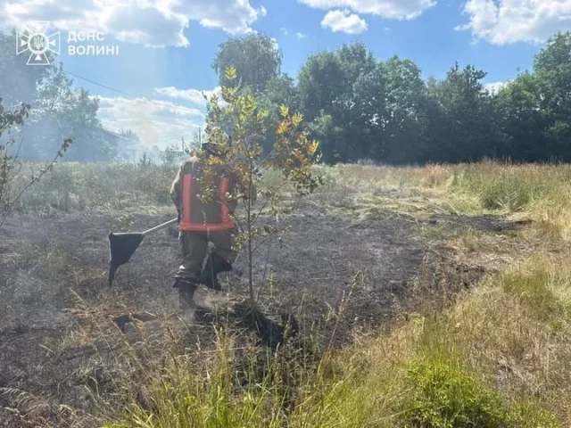 На Волині за добу загасили чотири пожежі сухої трави