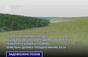 У Шацькій громаді недобросовісний орендар поверне 6 гектарів землі