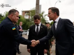 У Шевченківському районі Києва Даник і Рюте оглянули наслідки ударів РФ