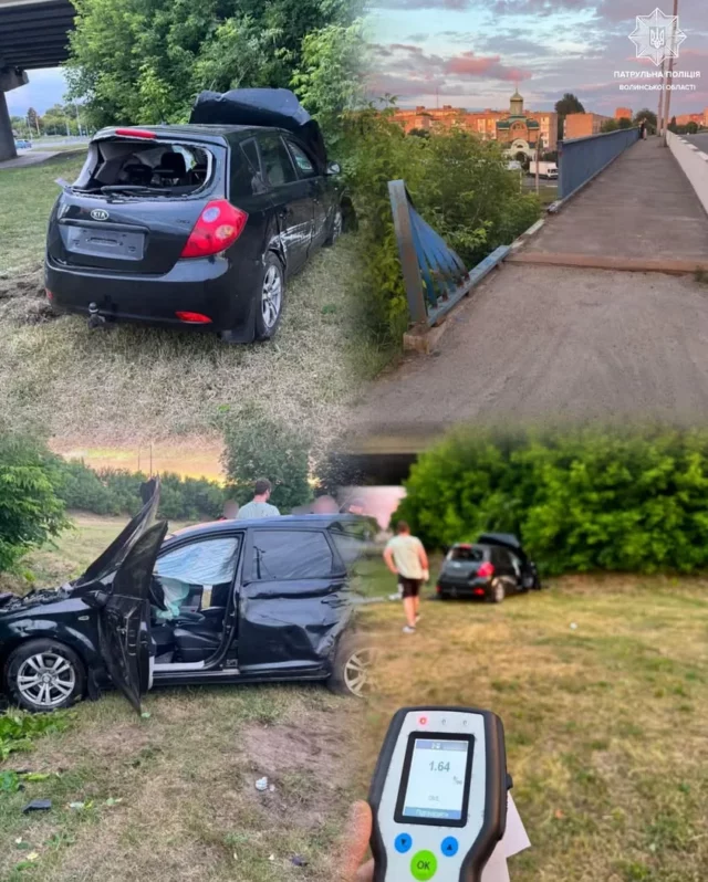 image У Луцьку нетверезий водій злетів зі шляхопроводу
