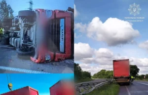 На автодорозі Н-22 перекинулася вантажівка DAF, ніхто не постраждав На автодорозі Н-22 перекинулася вантажівка DAF, ніхто не постраждав