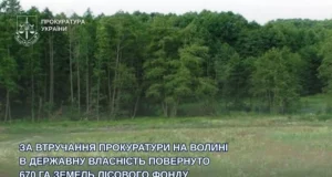 На Волині державі повернули 670 га земель лісового фонду