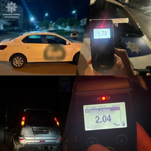 У Луцьку за нічну зміну виявили трьох нетверезих водіїв