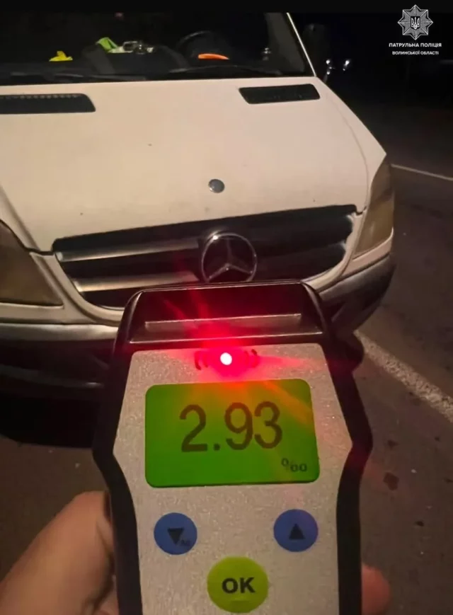 Поблизу Луцька зупинили водія Mercedes із 2,93 проміле алкоголю