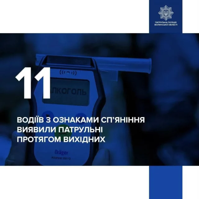 image На Волині за вихідні виявили 11 нетверезих водіїв