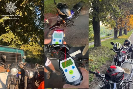 У Луцьку зупинили трьох нетверезих мотоциклістів без номерів