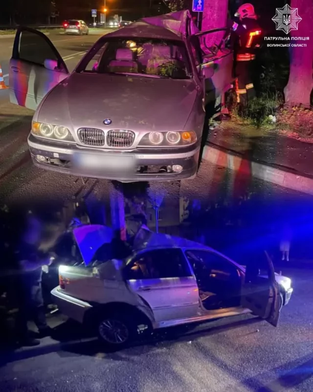 У Луцьку 21-річна водійка BMW в’їхала в електроопору