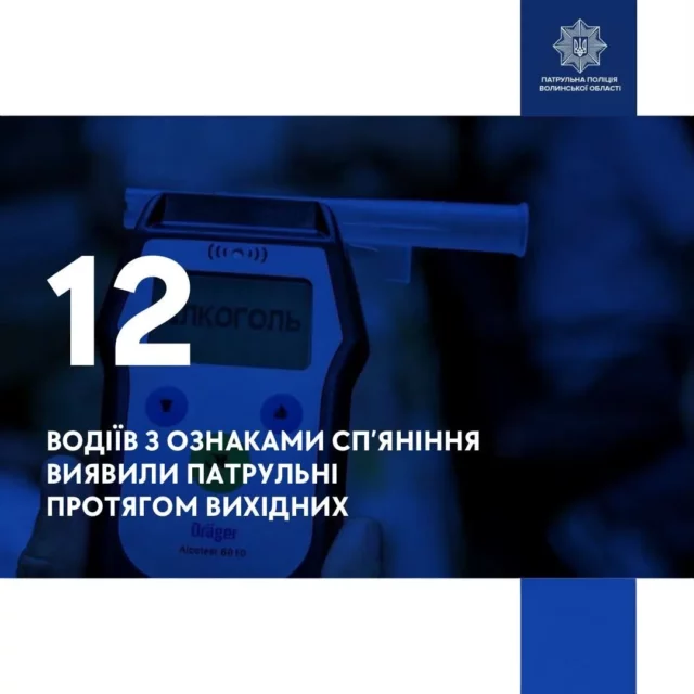 image На Волині за вихідні виявили 12 нетверезих водіїв