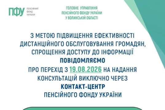Телефонні консультації Пенсійного фонду на Волині переведуть до єдиного Контакт-центру