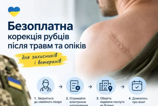 Безоплатна корекція рубців для військових та ветеранів на Волині