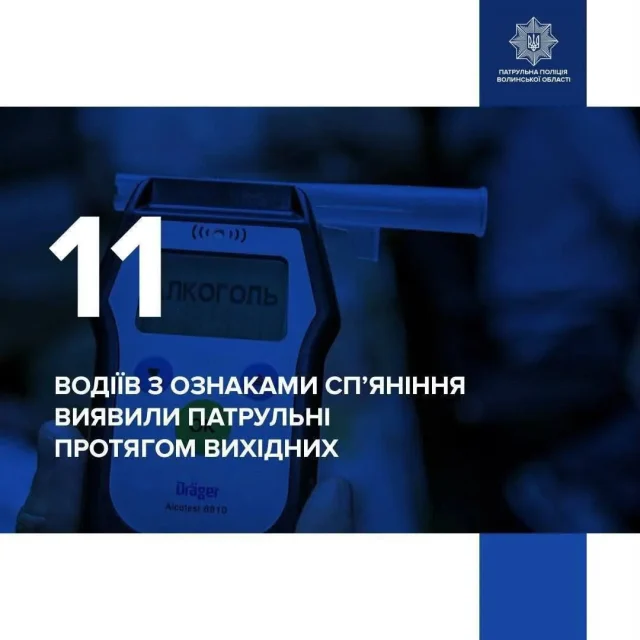 image За вихідні на Волині виявили 11 нетверезих водіїв