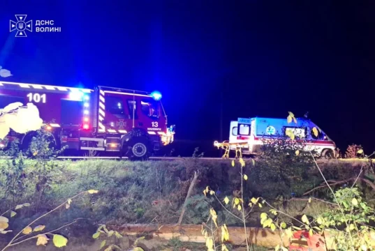 На автодорозі в Маневицькій громаді вантажівка з’їхала в кювет, водія деблокували рятувальники