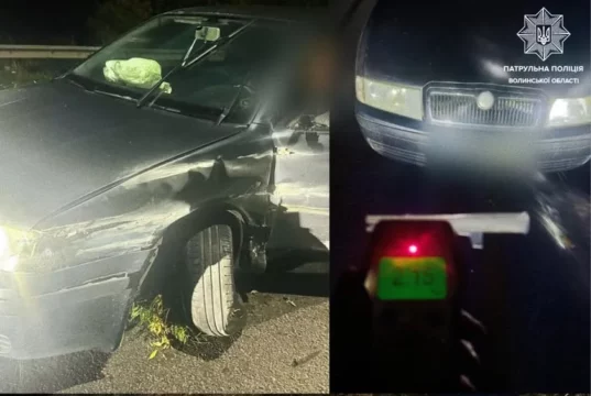 Поблизу Луцька п’яний водій Skoda спричинив ДТП на трасі М-19